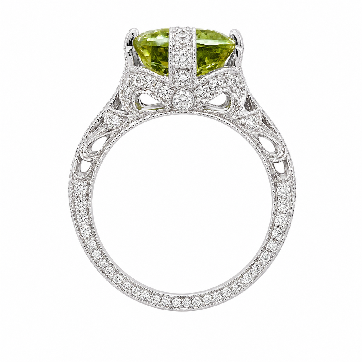 Natural 7.49 ct Chrysoberyl & 1.25 ct Diamond Platinum Ring, AGL Prestige Report