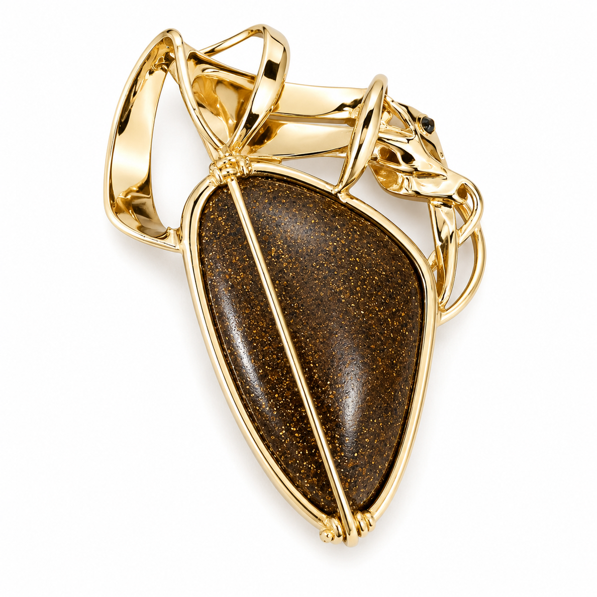 Vintage 1990s Boulder Opal and Sapphire Convertible Pendant Brooch in 14kt Yellow Gold