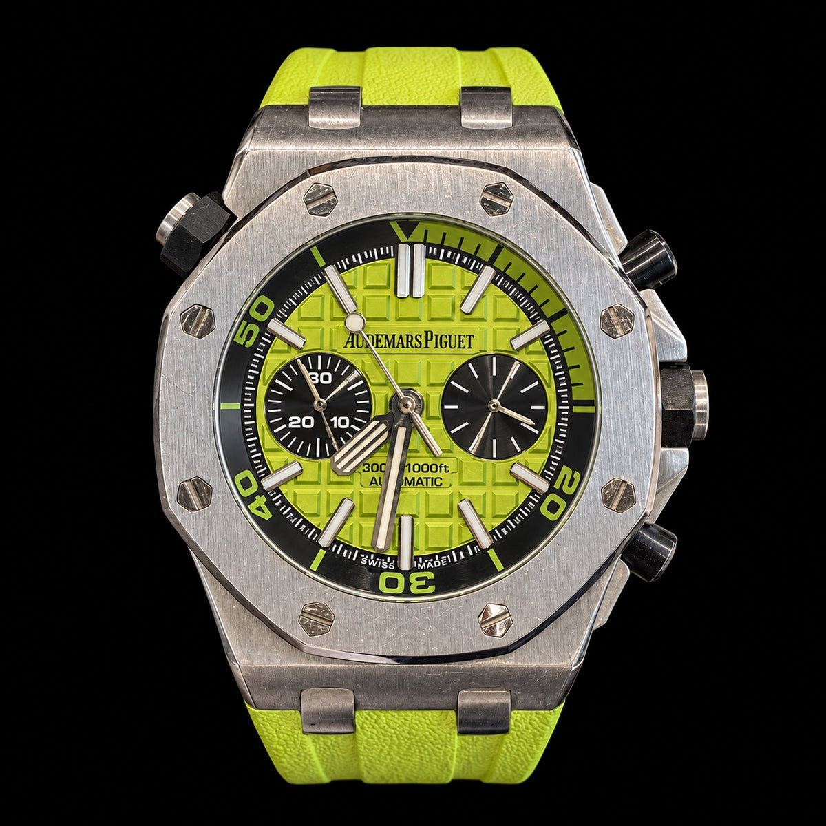 Audemars Piguet Chronograph, Lime-Green Dial & Strap