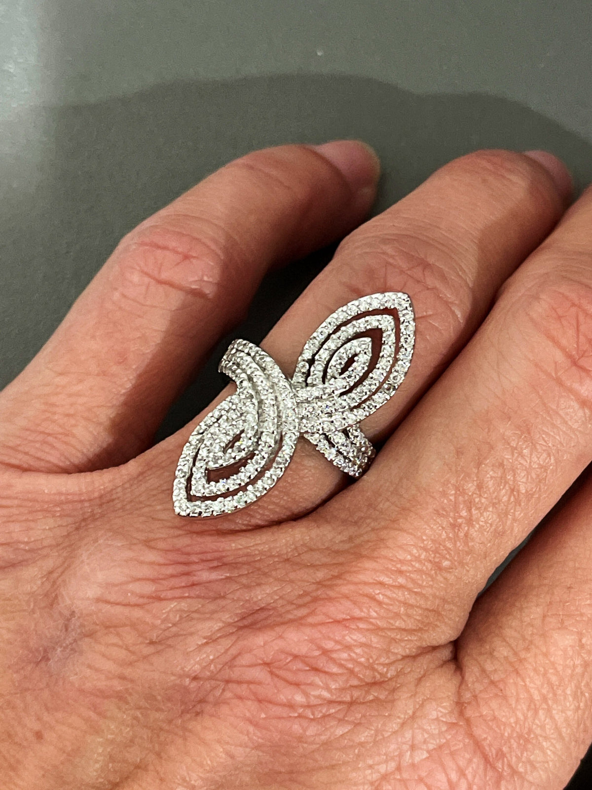 Sterling Silver Statement Cubic Zirconia Ring
