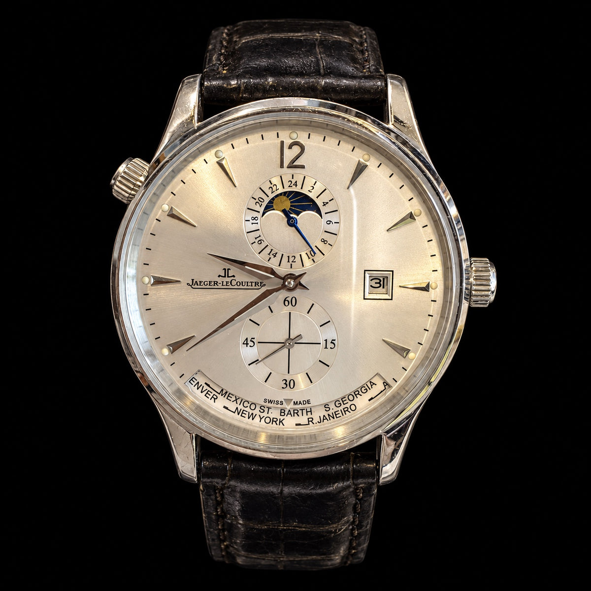 Jaeger-LeCoultre, Silver-Tone Dial with City Display