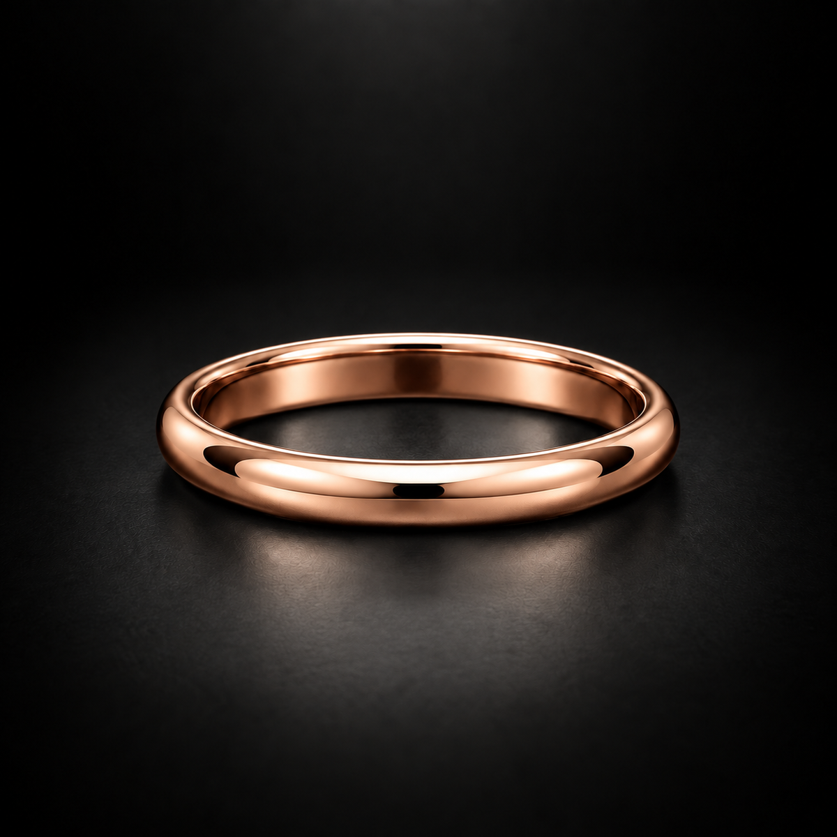Women's Classic Slim Domed Wedding Band in 18kt Rose Gold