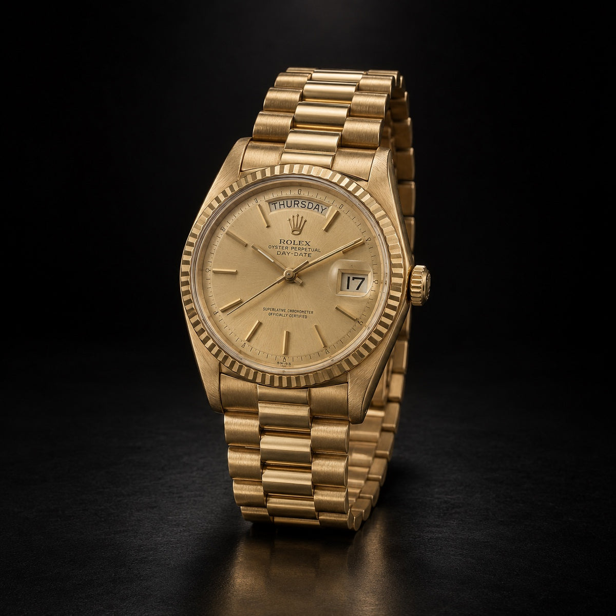 Vintage Rolex Day-Date with champagne dial