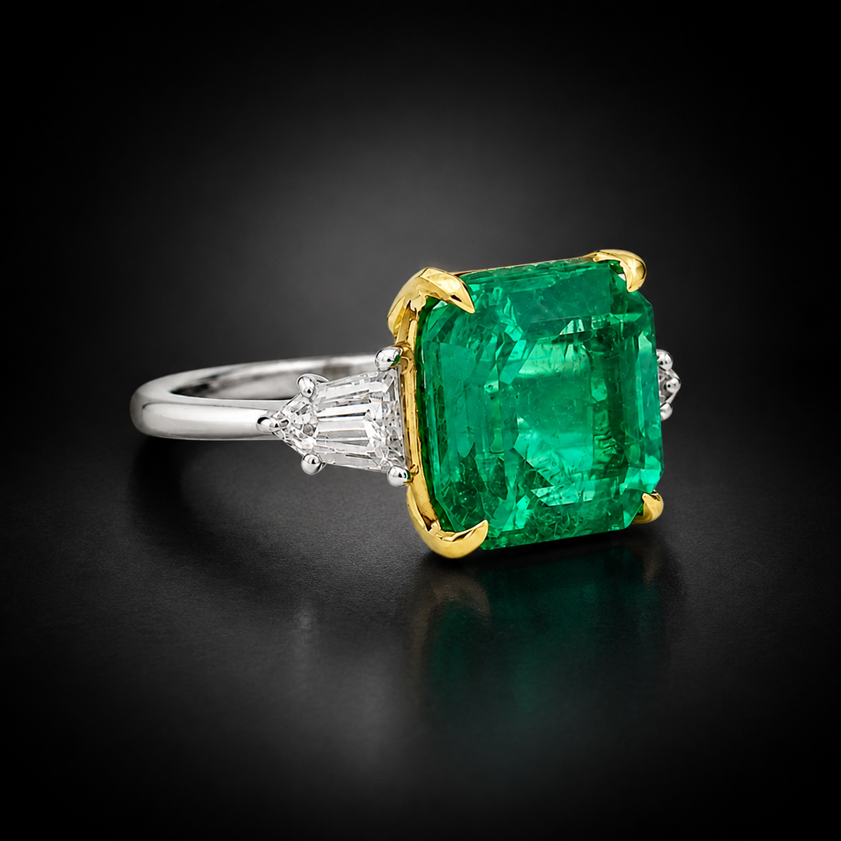 9.04ct Natural Colombian Emerald Ring in Platinum & 18K Gold | AGL Prestige Report