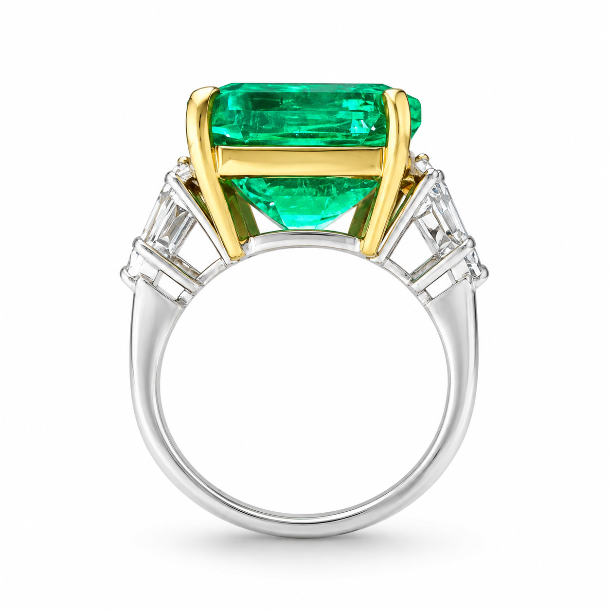9.04ct Natural Colombian Emerald Ring in Platinum & 18K Gold | AGL Prestige Report