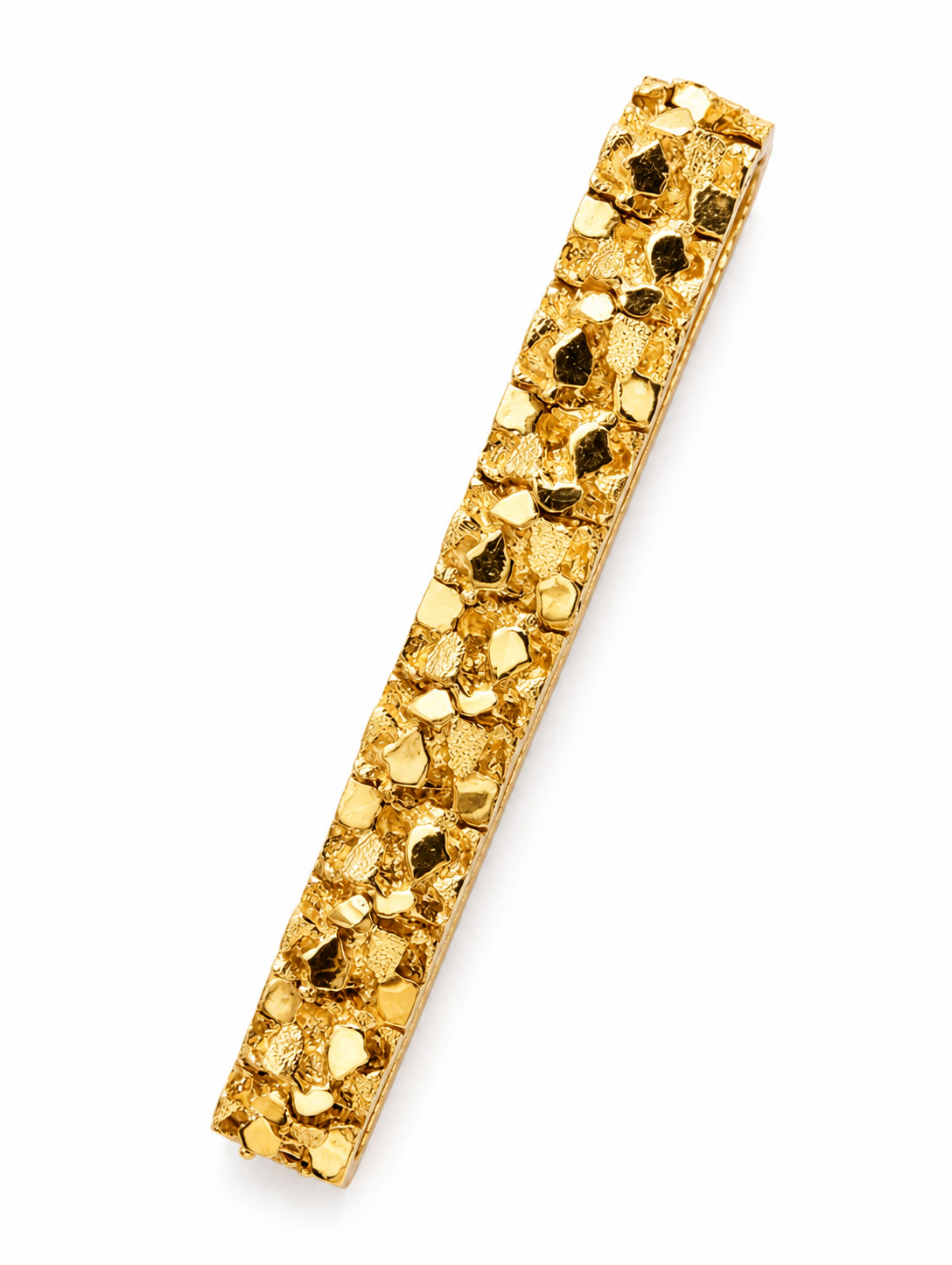 Vintage 14kt Yellow Gold Nugget Link Bracelet, 73.54 Grams, 8.25 Inches