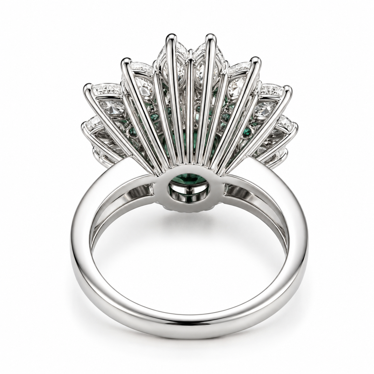 Vintage 1940s Natural Colombian Emerald 0.90 ct and Diamond Ring in Platinum and 18kt White Gold, SGL Report No. 190509O-SB