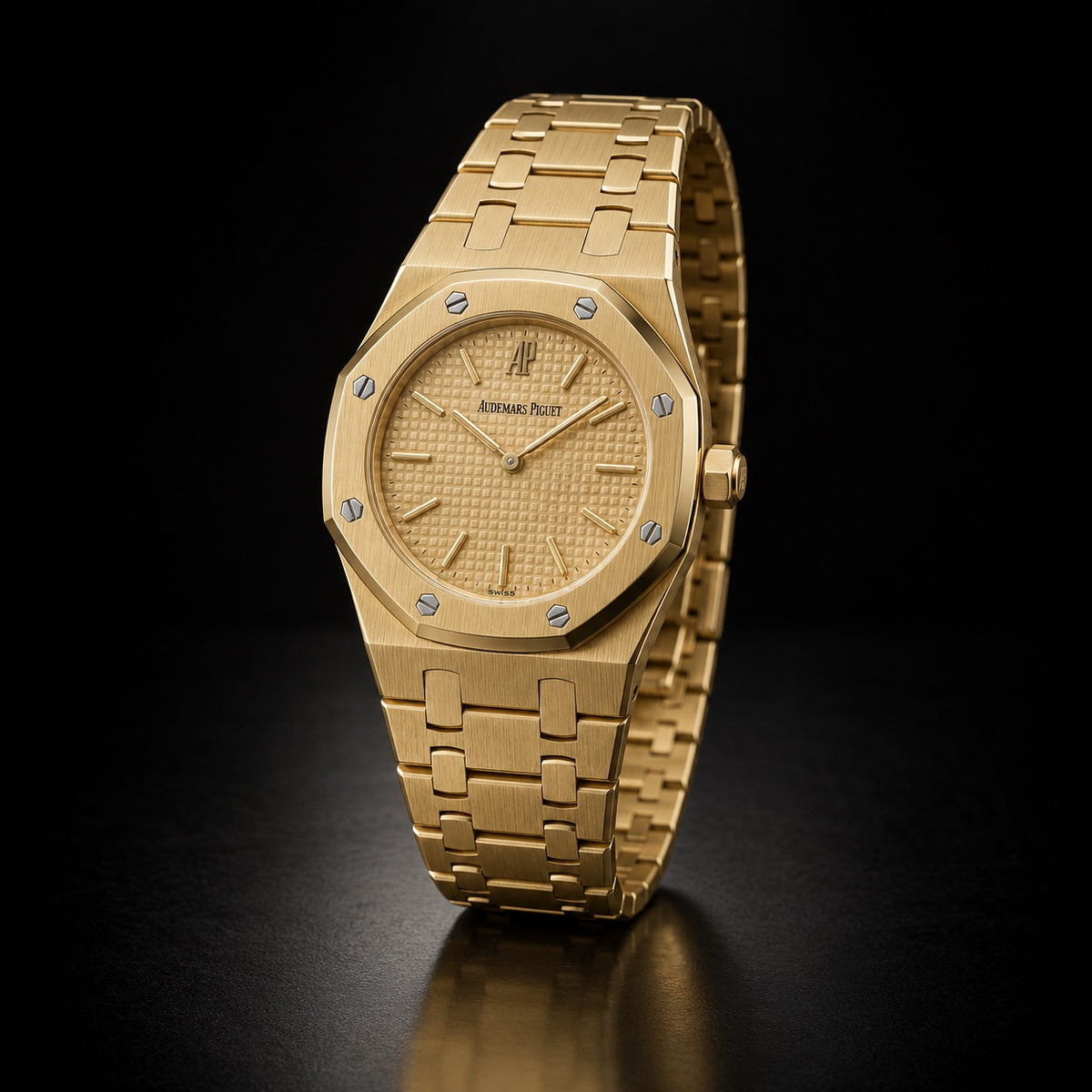 Audemars Piguet Royal Oak-style ladies’ gold-tone integrated-bracelet watch