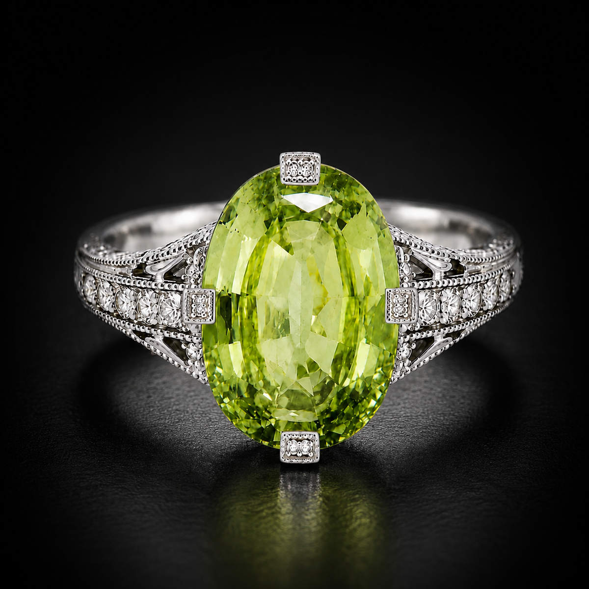 Natural 7.49 ct Chrysoberyl & 1.25 ct Diamond Platinum Ring, AGL Prestige Report