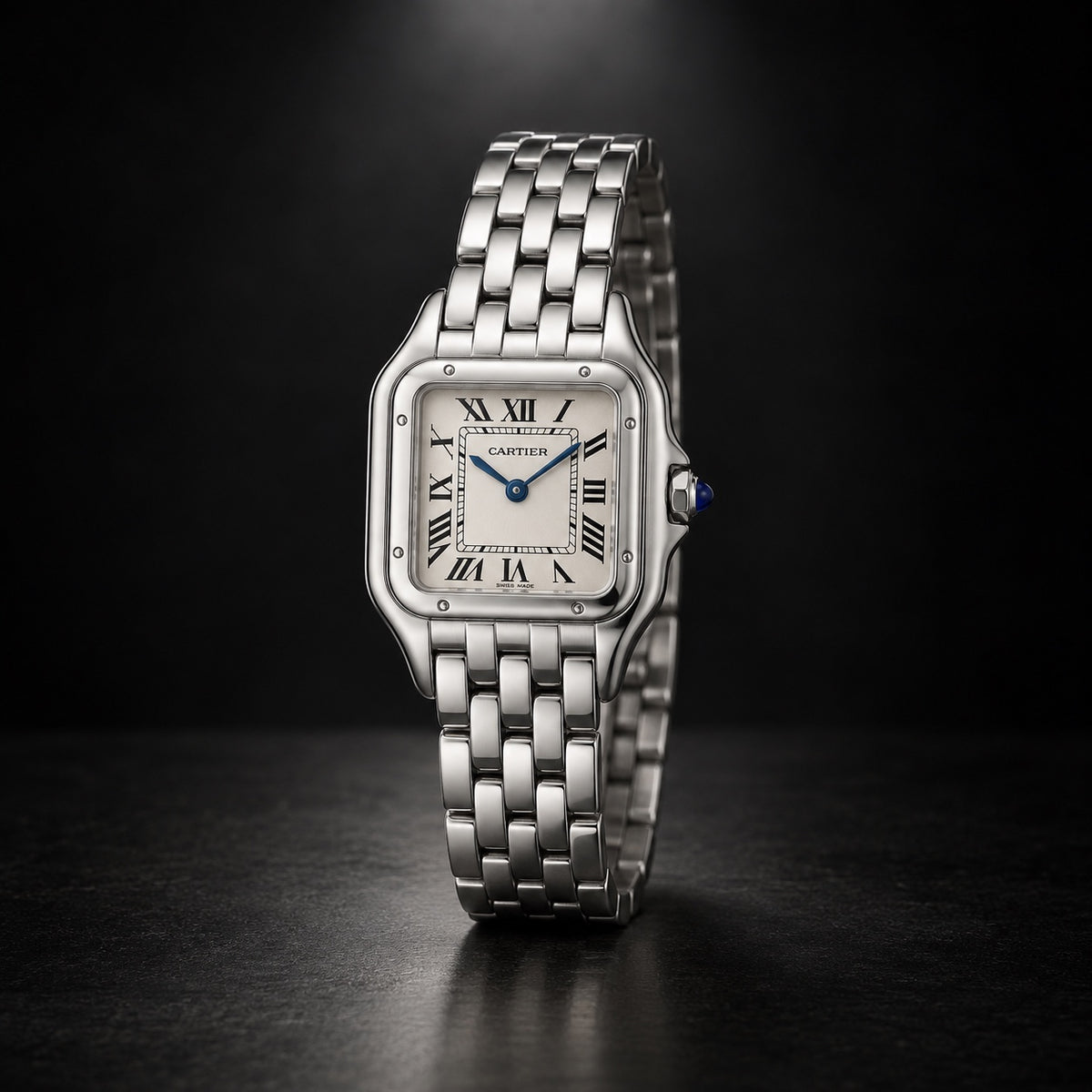 Cartier Panthère in stainless steel with silver Roman numeral dial
