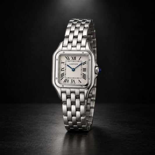 Cartier Panthère in stainless steel with silver Roman numeral dial
