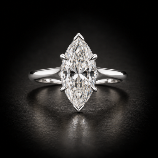 Classic Six-Prong Marquise-Cut Solitaire Engagement Ring in platinum
