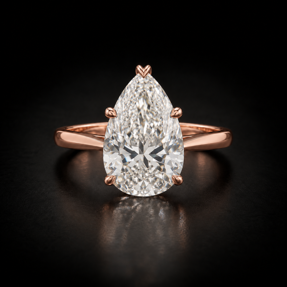 Classic Six-Prong Pear-Cut Solitaire Engagement Ring