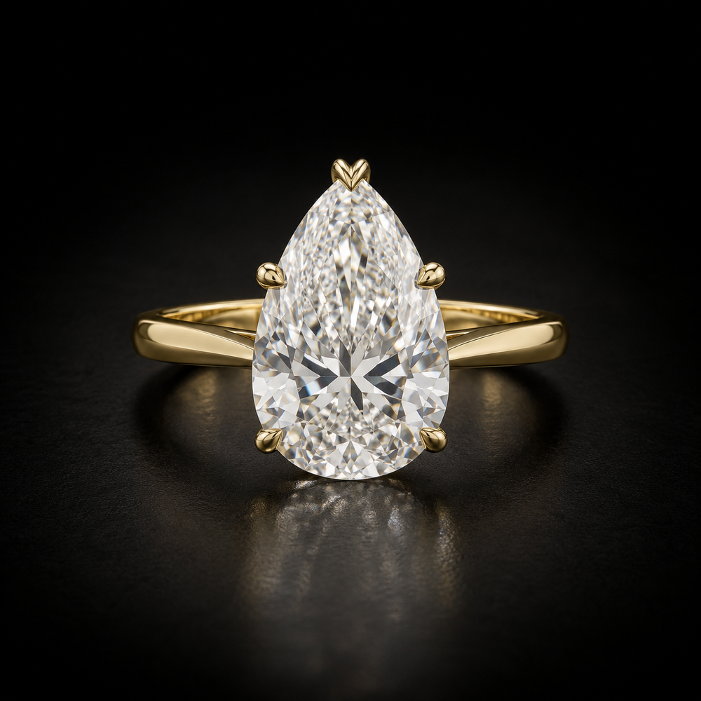 Classic Six-Prong Pear-Cut Solitaire Engagement Ring