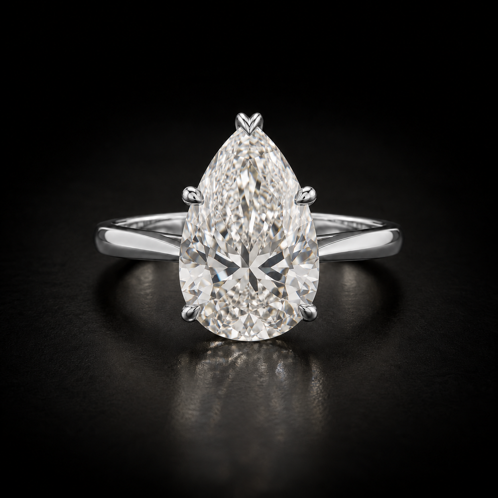 Classic Six-Prong Pear-Cut Solitaire Engagement Ring
