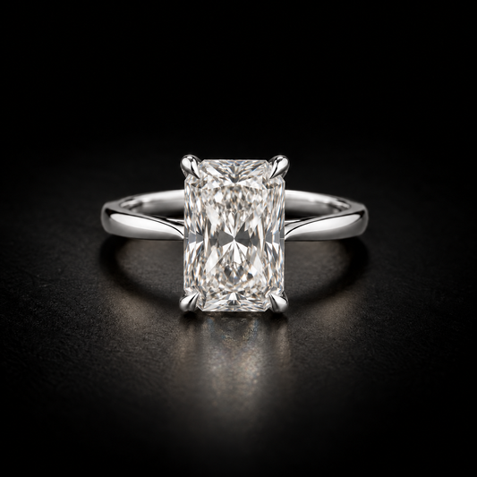 Classic Four-Prong Radiant-Cut Solitaire Engagement Ring in platinum