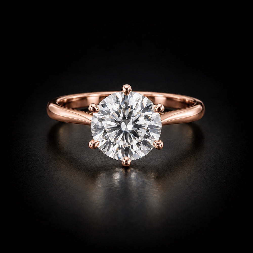 Classic Six-Prong Round Solitaire Engagement Ring