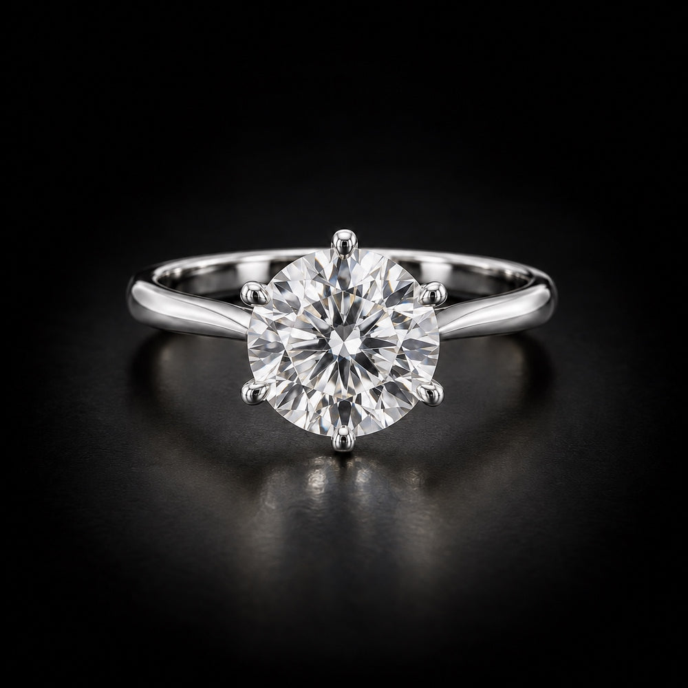 Classic Six-Prong Round Solitaire Engagement Ring