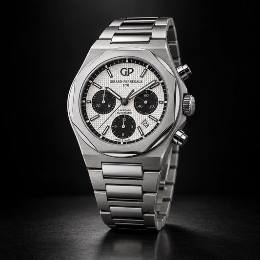 Girard-Perregaux Laureato Chronograph, White Dial