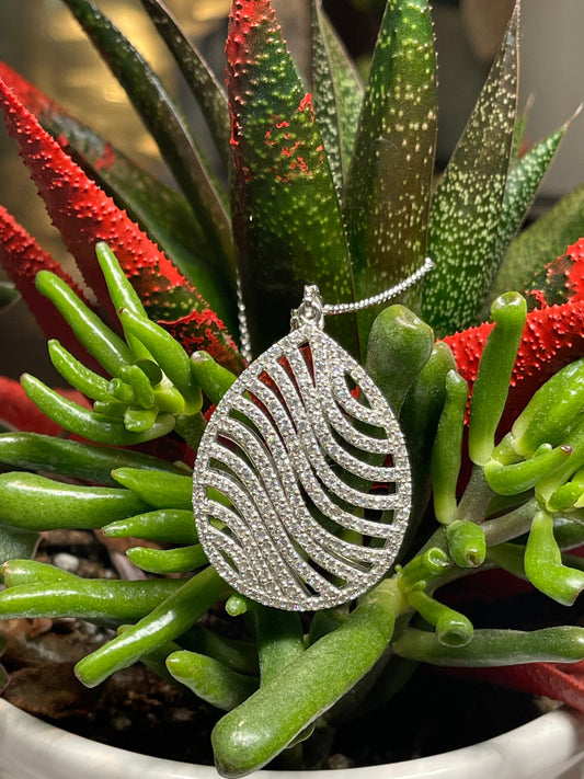 Sterling Silver Fashion Pendant with Cubic Zirconia