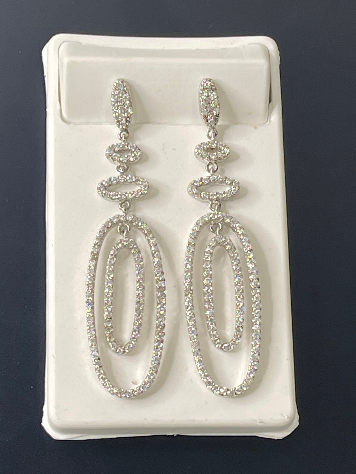 Sterling Silver Dangle and Drop Cubic Zirconia Earrings