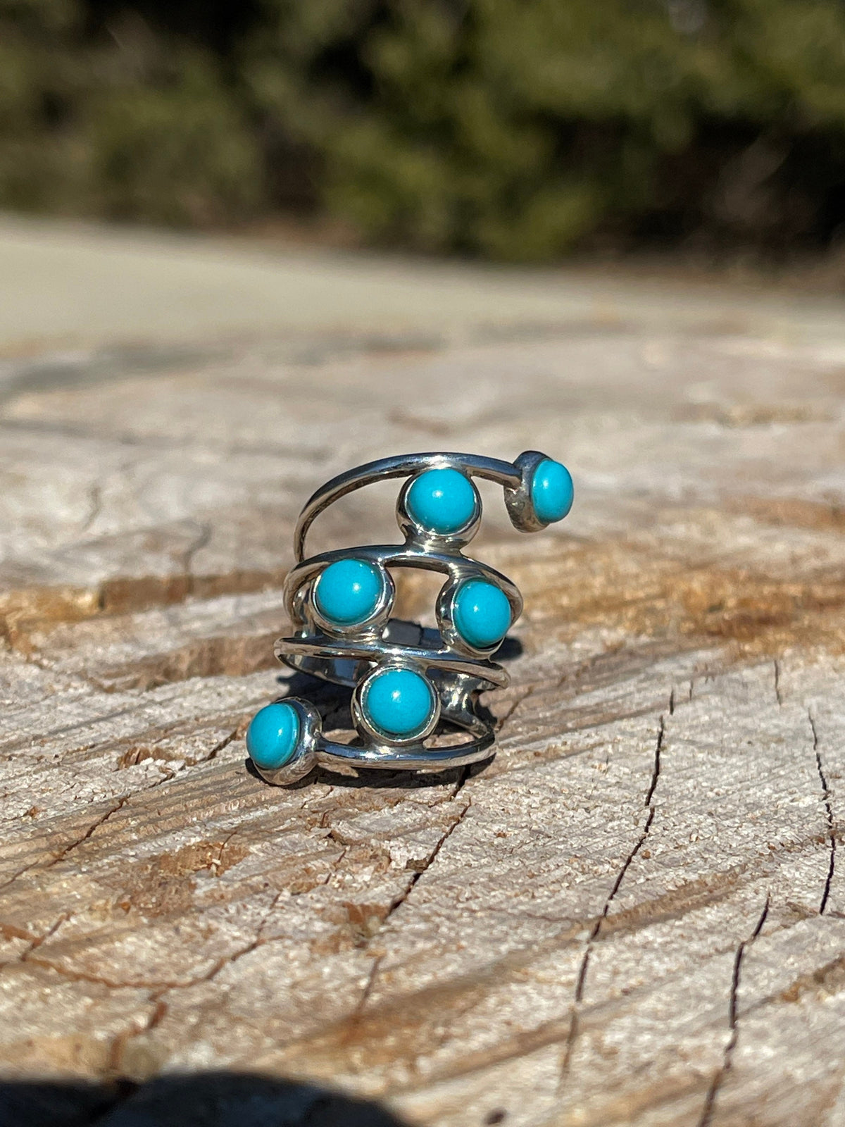 Sterling Silver Blue Turquoise Statement Ring