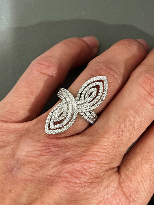 Sterling Silver Statement Cubic Zirconia Ring