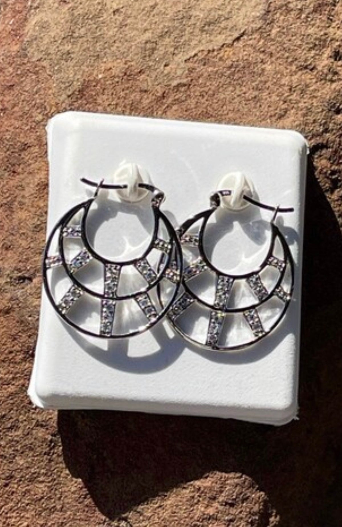 Sterling Silver Cubic Zirconia Hoop Earrings