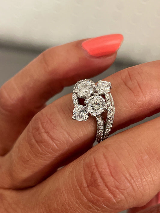 Sterling Silver Cubic Zirconia Statement Ring