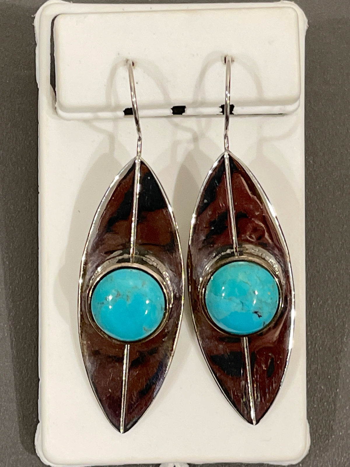 Sterling Silver Blue Turquoise Dangle and Drop Earrings