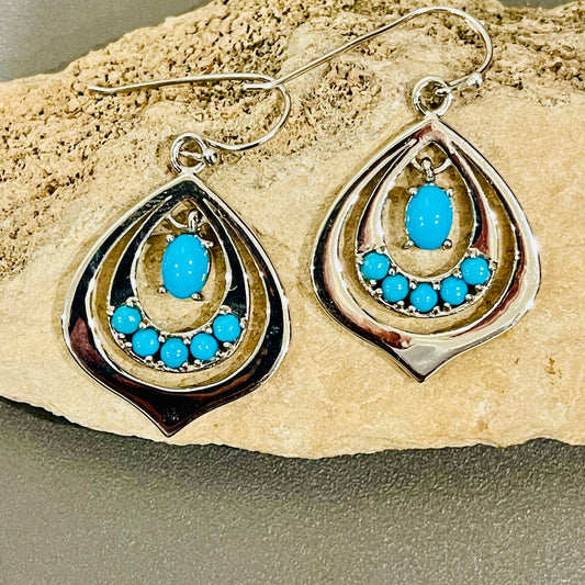Sterling Silver Turquoise Dangle and Drop Earrings