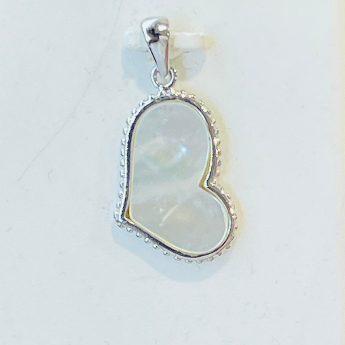 Sterling Silver White Mother of Pearl Heart Pendant