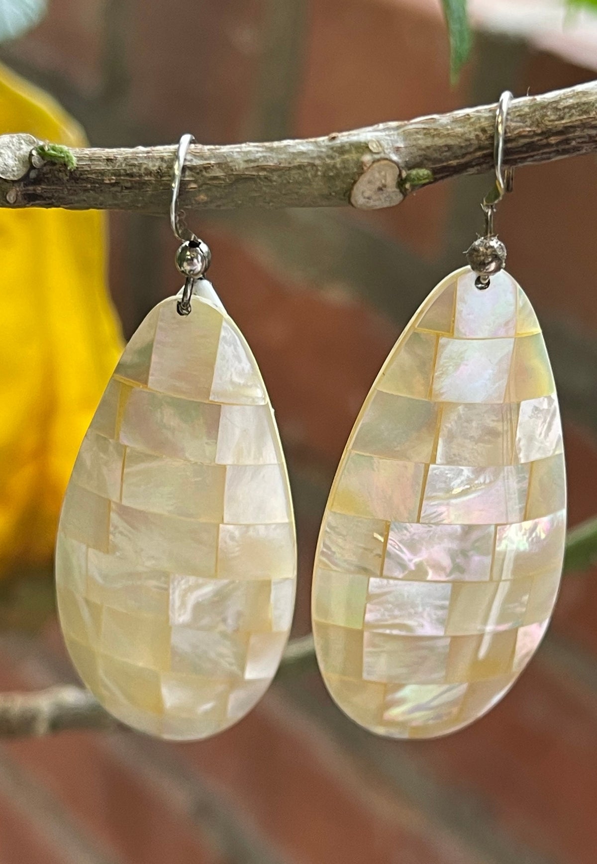 Sterling Silver Mother of Pearl Dangle Earrings