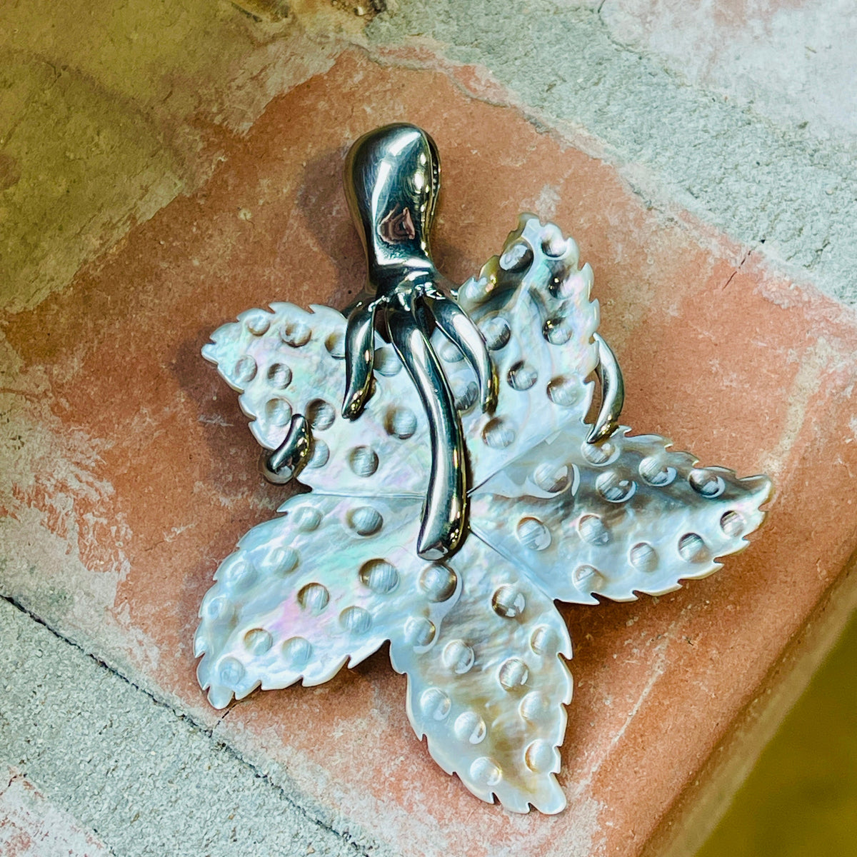 Sterling Silver Mother of Pearl Starfish with Large Bale