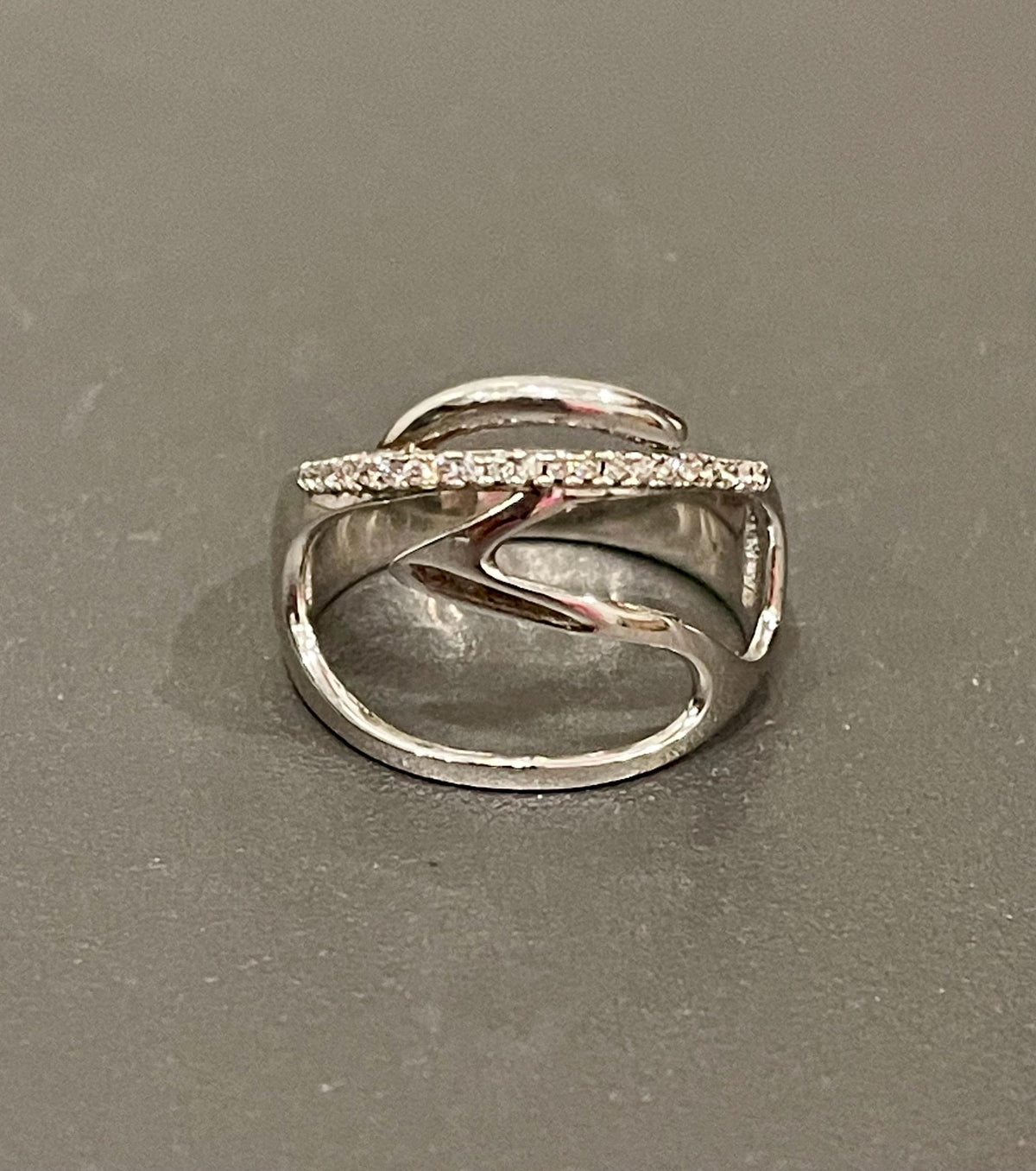 Sterling Silver Modern Cubic Zirconia Ring Size 8