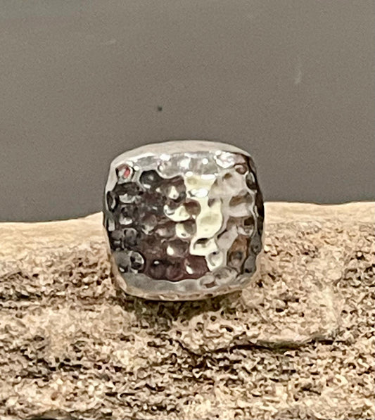 Sterling Silver Hammered Style Wide Ring Size 7