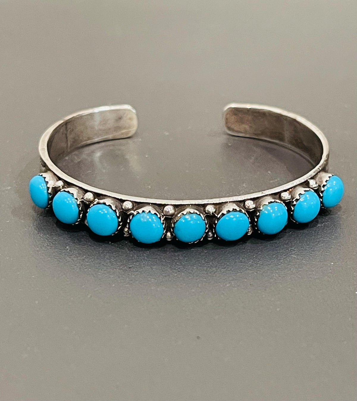 Vintage Sterling Silver Turquoise Cuff Bangle Bracelet