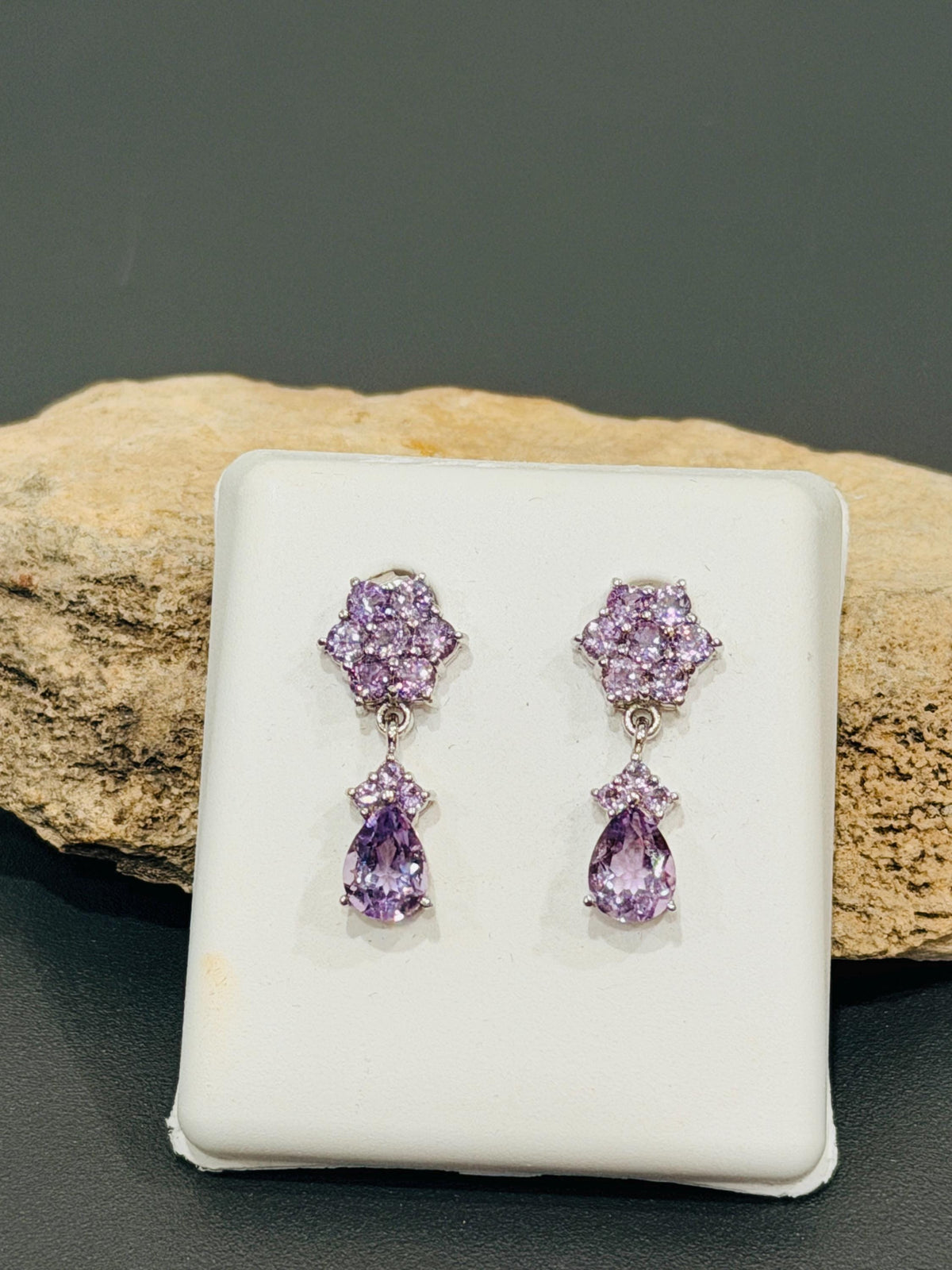 Sterling Silver Genuine Amethyst Earrings