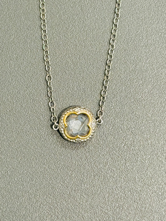 Sterling Silver Cubic Zirconia Necklace with Toggle Clasp