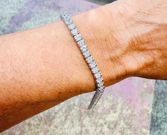 Sterling Silver Cubic Zirconia Bracelet