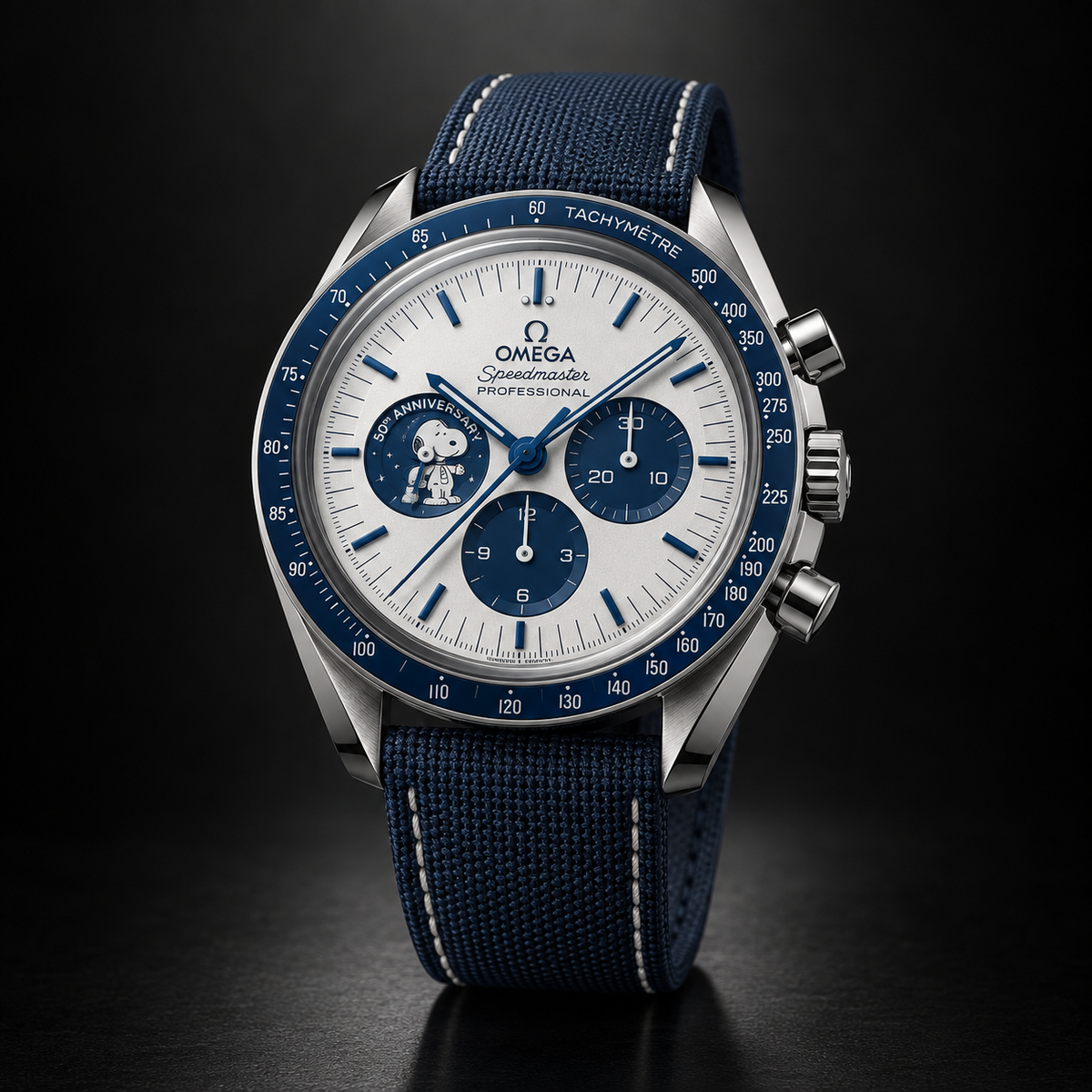Omega Speedmaster Silver Snoopy Award with Blue Dial