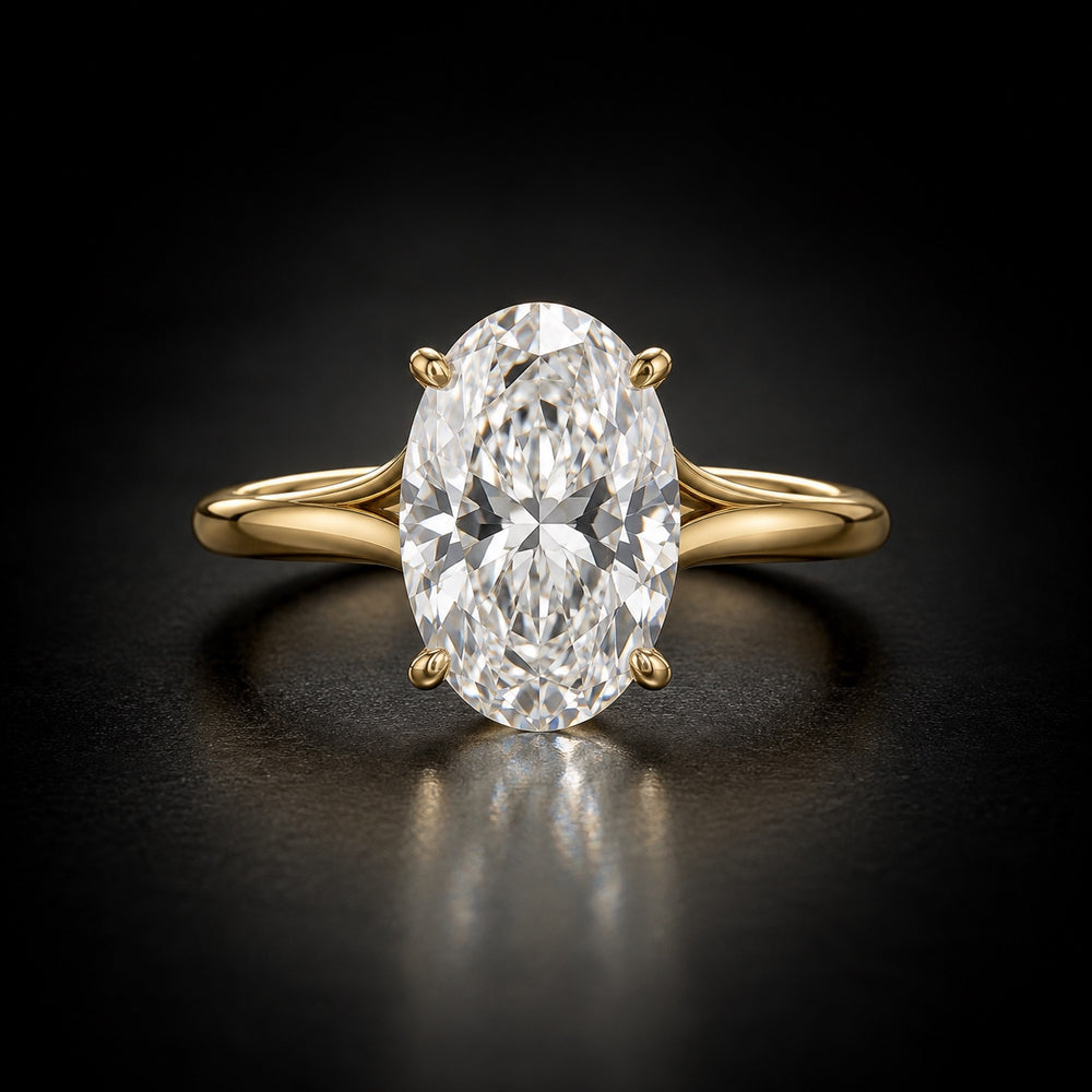 Classic Four-Prong Oval Solitaire Engagement Ring