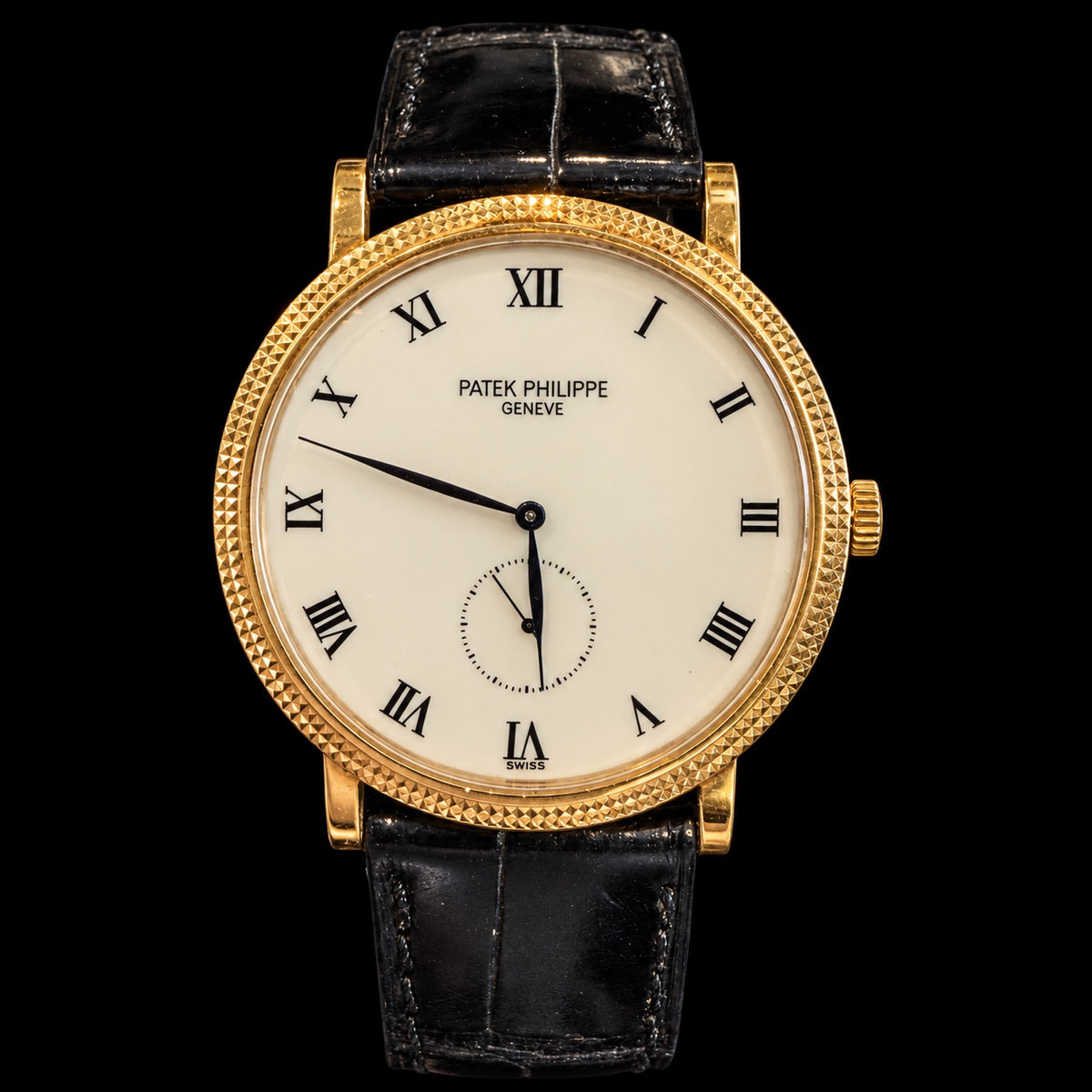 Patek Philippe, Roman-Numeral Dial & Textured Bezel