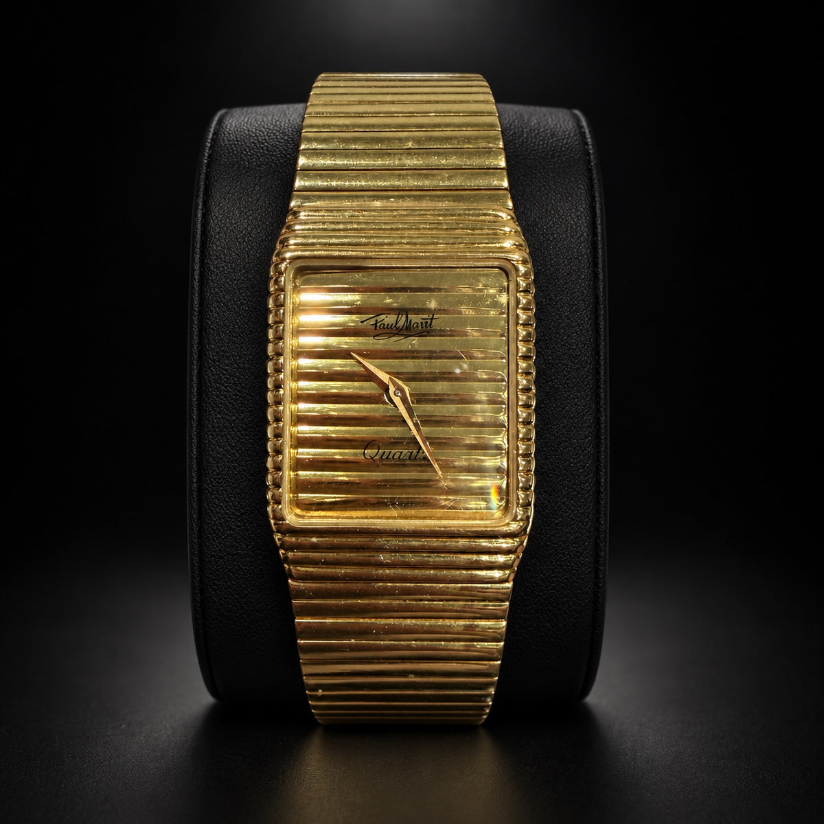 Paul Mart Gold-Tone Rectangular Quartz Watch