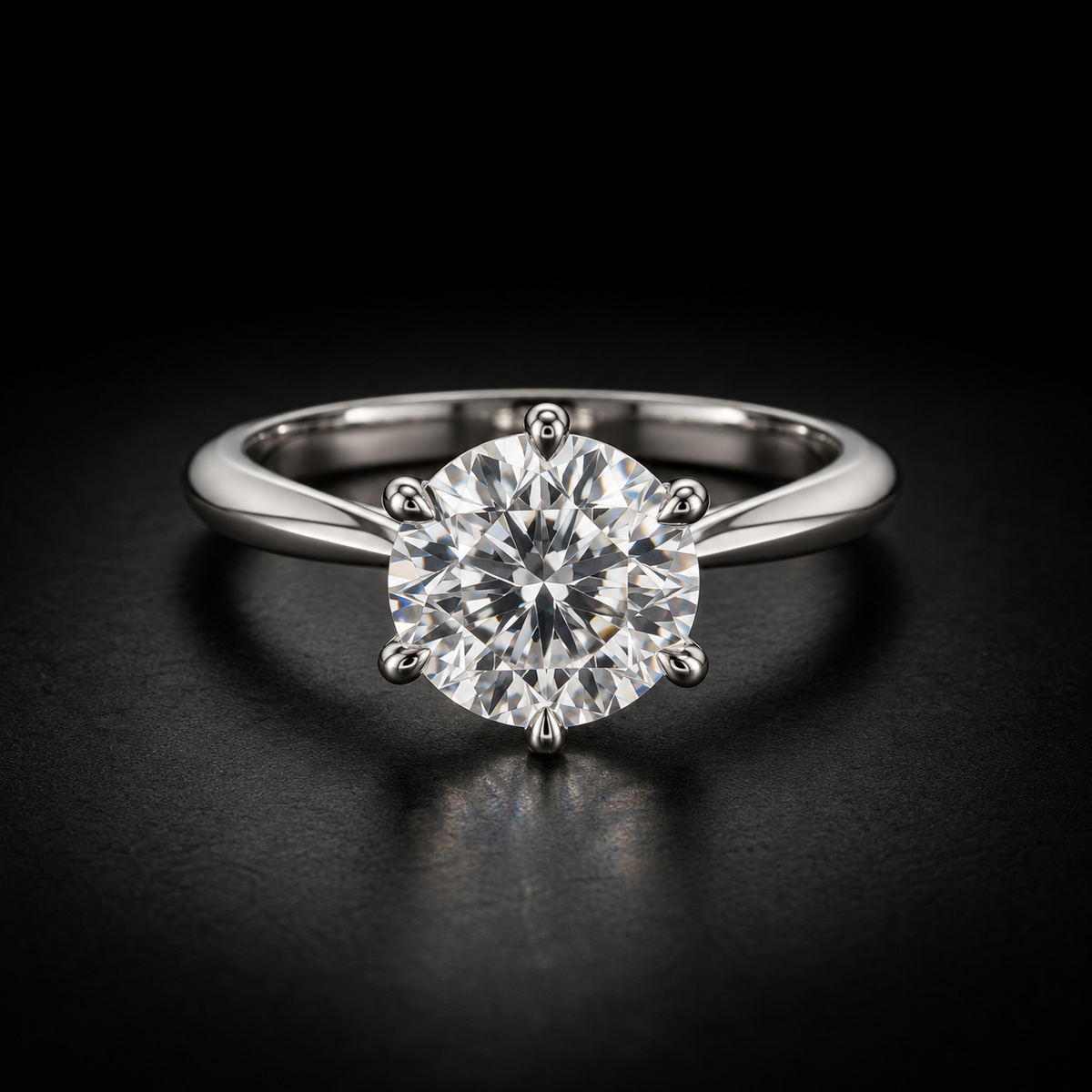 Round Knife-Edge Solitaire Engagement Ring in Platinum