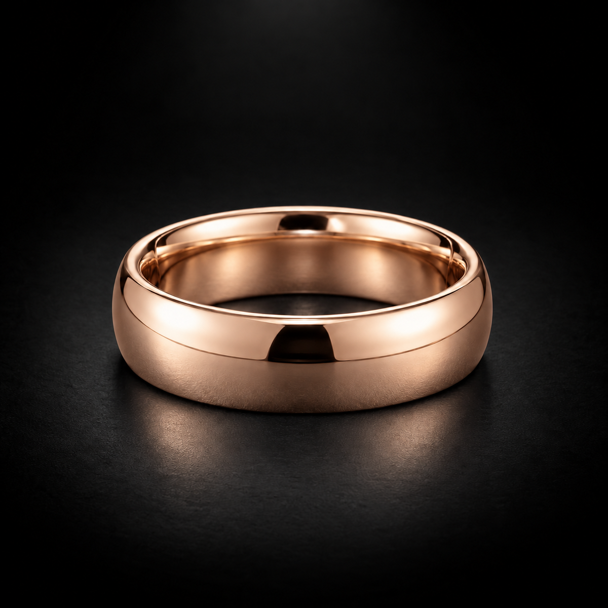 Men's Classic Domed Comfort-Fit Wedding Band in 18kt Rose Gold