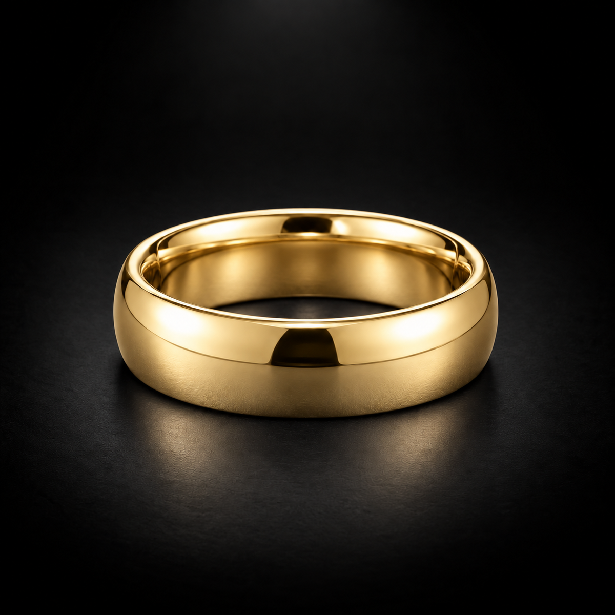 Men's Classic Domed Comfort-Fit Wedding Band in 18kt Yellow Gold