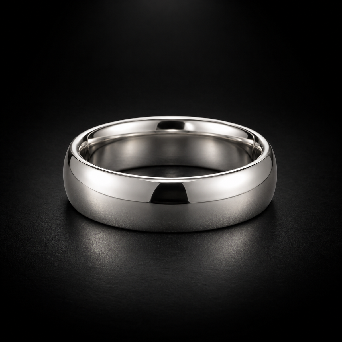 Men's Classic Domed Comfort-Fit Wedding Band in Platinum