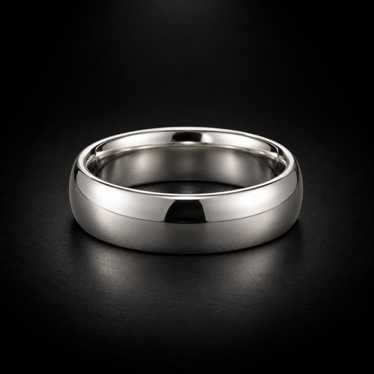 Men's Classic Domed Comfort-Fit Wedding Band in Platinum