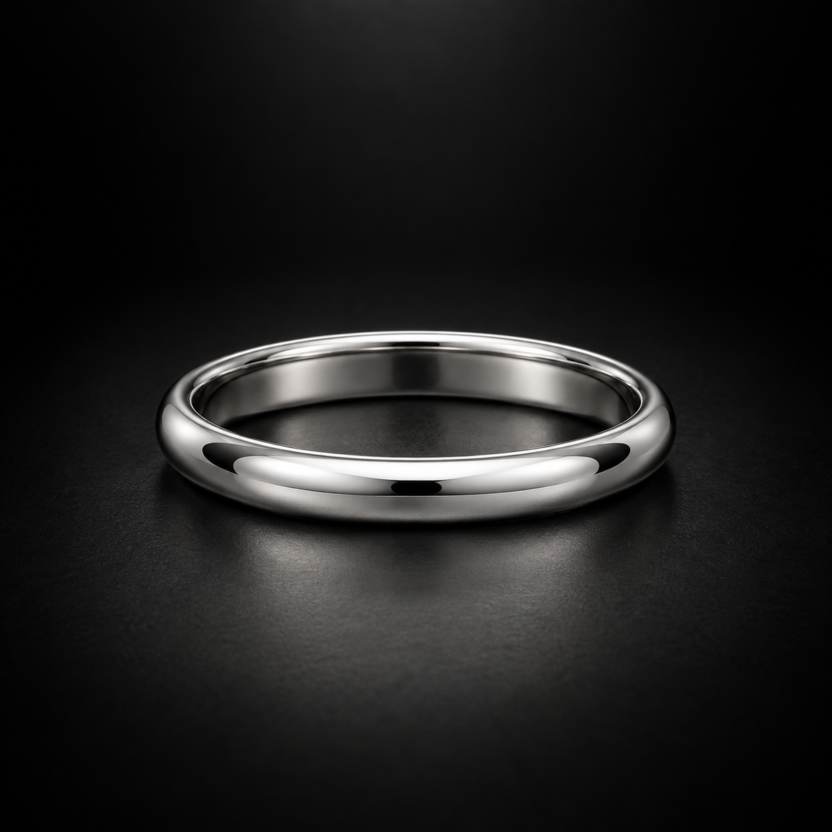Women's Classic Slim Domed Wedding Band in Platinum